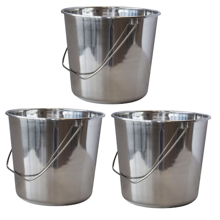 Amerihome Large Stainless Steel Bucket Set, PK3 SSB422SET